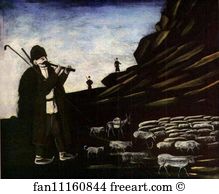 Flock Art Print - Shepherd With Flock