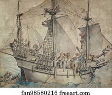 Sailors Art Print - Ship With Revelling Sailors