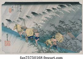 Fifty Art Print -  Shono From The Fifty-Three Stations On Tokaido Highway, Hoeido Version