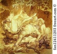 Satyrs Art Print - Silen, Satyr And Bacchanals
