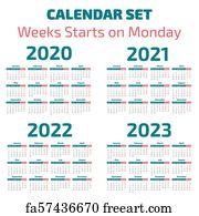 Free Art Print Of Calendar For 2020, 2021 And 2022 Years. Calender. Simple Calendar Layout For 2020, 2021, 2022 Years. Week Starts From Sunday. Calendar Design In Black And White Colors, Holidays