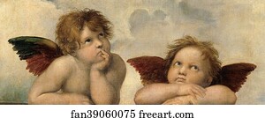 Sistine Art Print - Sistine Madonna (Cherubini Detail)