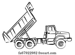 Free art print of Dump Truck Vector Sketch Doodle. Dump Truck Vector