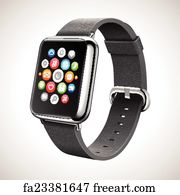 Free art print of Excited cartoon smart watch. Excited cartoon smart