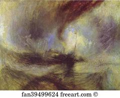 Off Art Print - Snow Storm - Steam-Boat Off A Harbour's Mouth