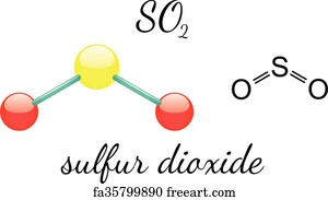 Free art print of Chemical structure of sulfur dioxide (sulphur dioxide ...