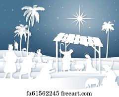 Free art print of White silhouette nativity scene. Nativity scene with ...