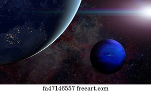 Free Art Print Of Neptune Beauty Of Solar System Planet In Spaceship Window Porthole Elements Of This Image Furnished By Nasa