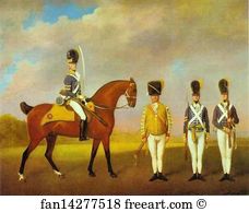 1793 Oil On Canvas Royal Collection Art Print - Soldiers Of The 10th Light Dragoons