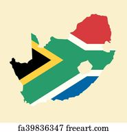 Free art print of South Africa flags of various shapes and map set ...