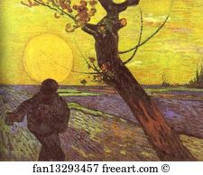 Sun Art Print - Sower With Setting Sun (After Millet)