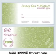 Spa Gift Certificate Art Print Massage Template