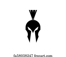 Free art print of Spartan helmet. Spartan helmet logo vector icon