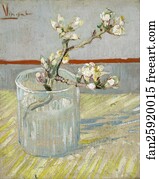 Flowers Art Print - Sprig Of Flowering Almond In A Glass