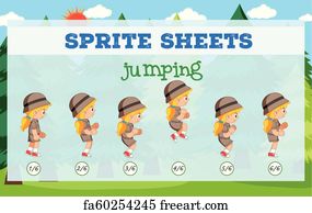 Free Sprite Sheet Girl Jumping Illustration Art Prints and Artworks ...