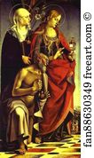 Mary Magdalene And Jerome Art Print - Ss. Catherine Of Siena, Mary Magdalene And Jerome