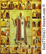 Dionisii Dionysius Art Print - St. Alexius, Metropolitan Of Moscow, With Scenes From His Life