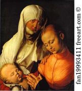 Virgin And Child With St Anne Art Print - St. Anne With The Virgin And Child
