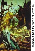 Visiting Art Print - St Anthony Visiting St Paul The Hermit In The Desert