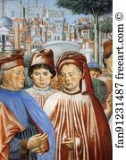 St Augustine Departing For Milan Detail Art Print - St. Augustine Departing For Milan. Detail