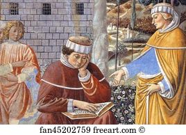 Epistle Art Print - St. Augustine Reading The Epistle Of St. Paul. Detail