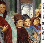 St Augustine Teaching In Rome Detail Art Print - St. Augustine Teaching In Rome. Detail