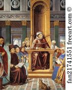 St Augustine Teaching In Rome Detail Art Print - St. Augustine Teaching In Rome. Detail