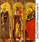 And Mary Magdalene Art Print - St. Catherine Of Alexandria, St. Peter, And Mary Magdalene