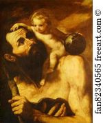 1637 Oil On Canvas Museo Del Prado Art Print - St. Christopher
