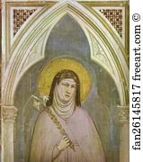 Bardi Chapel Art Print - St. Claire. Detail