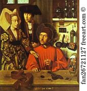Couple Art Print - St. Eligius, As A Goldsmith, Hands The Wedding Couple A Ring