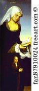85 X 31 Cm Thyssen Bornemisza Collection Art Print - St. Elizabeth With The Patron, Duke Of Saxony