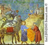 Poor Art Print - St. Francis Giving His Cloak To A Poor Man