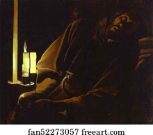 Dying Art Print - St. Francis In Ecstasy. Detail
