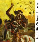 C 1470 Tempera On Canvas Museo Del Duomo Art Print - St. George And The Dragon. Detail