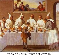 Refectory Art Print - St. Hugo Of Grenoble In The Carthusian Refectory