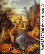 St Jerome In The Wilderness Art Print - St. Jerome In The Wilderness