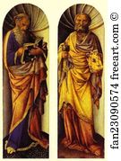 Alterpiece Art Print - St. John The Evangelist (Left); The Apostle Peter (Right)