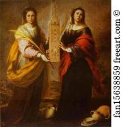 1665 1666 Oil On Canvas Museum Of Fine Arts Art Print - St. Justa And St. Rufina