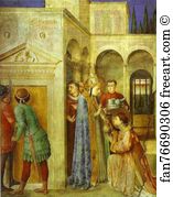 Receiving Art Print - St. Lawrence Receiving The Treasures Of The Church From St. Sixtus