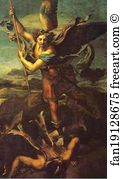 St Michael Art Print - St. Michael And Satan