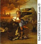 Oil On Panel Louvre Art Print - St. Michael