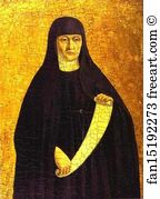 Gold Background Art Print - St. Monica. Panel Of The Sant'agostino Altarpiece