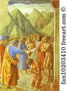 Baptizing Art Print - St. Peter Baptizing The Neophytes