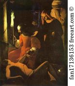 St Sebastian Tended By St Irene Art Print - St. Sebastian Tended By St. Irene