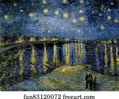 Vincent Van Gogh Art Print - Starry Night Over The Rhône