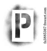 free art print of stencil letters in spray paint freeart