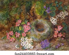  Art Print - Still Life Of Blossoms And Bird's Nest