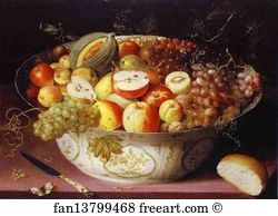 Osias Beert Art Print - Still Life Of Fruit In A Wan-Li Bowl