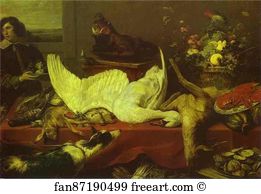 1613 Art Print - Still Life With A Swan